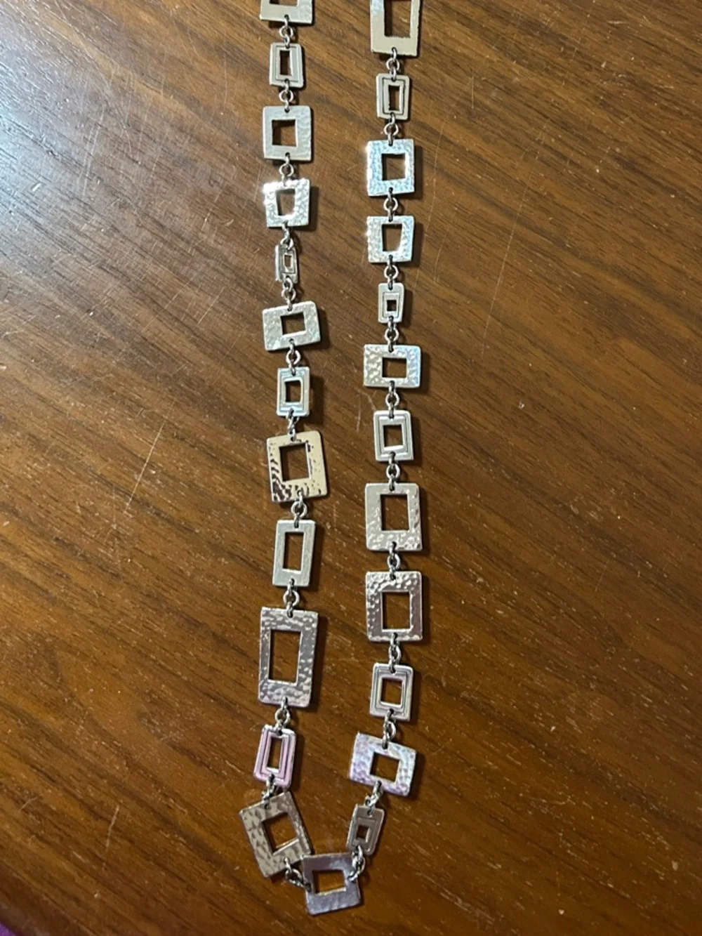 Brighton Silver and Purple Geometric Link Necklace - Women Jewelry